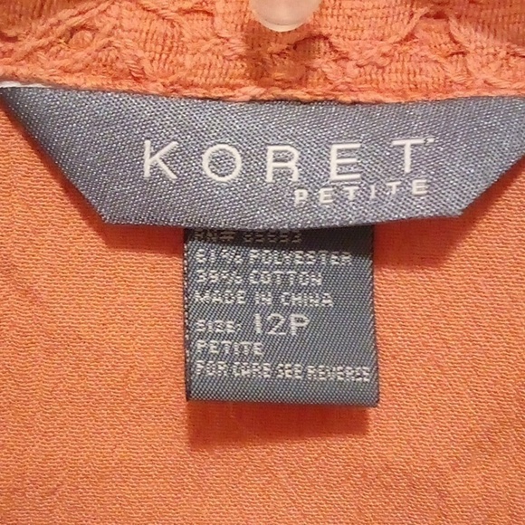 Koret Petite Orange Short Sleeve Lace 2pc Set (Top & Skirt) - Size 12P - Picture 7 of 14